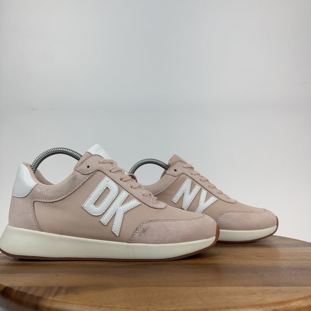 New Womens DKNY Oaks Logo Pink Comfort Casual Low Top‎ Sneakers Size 9 M NWOB